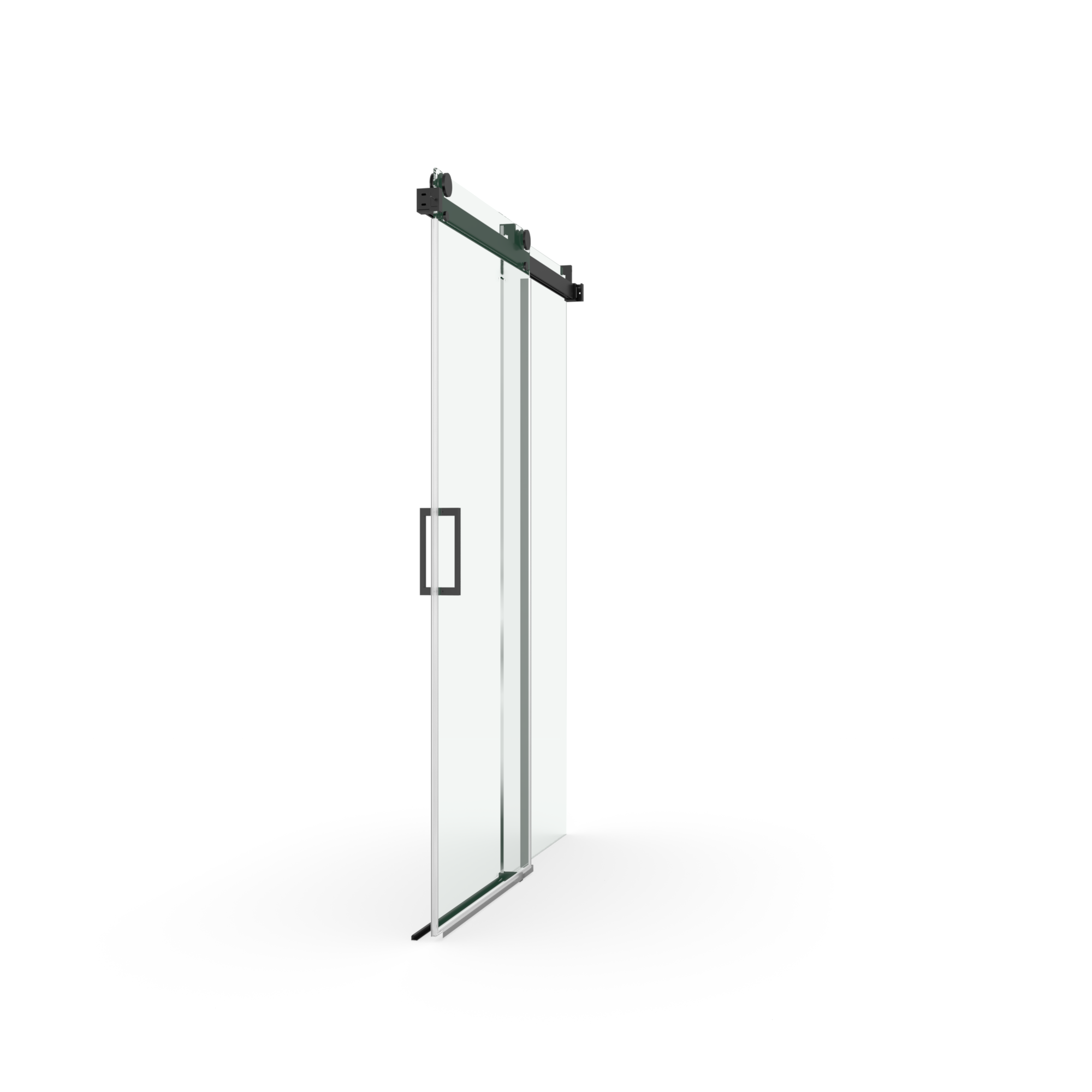 56" - 60" W x 76" H Frameless Soft-closing Single Sliding Shower Door, 3/8" (10mm) Tempered Glass with Easy-cleaning Coating, Matte Black 22D01-60MB