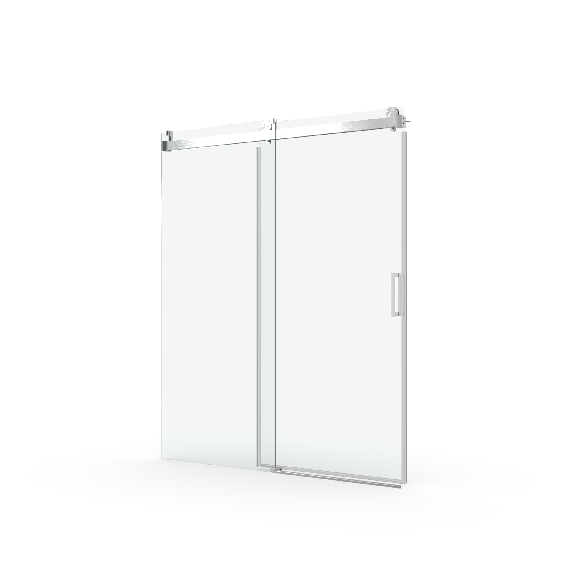 68 to 72 in. W x 76 in. H Sliding Frameless Soft-Close Shower Door with Premium 3/8 Inch (10mm) Thick Tampered Glass in Brushed Nickel 22D01-72BN