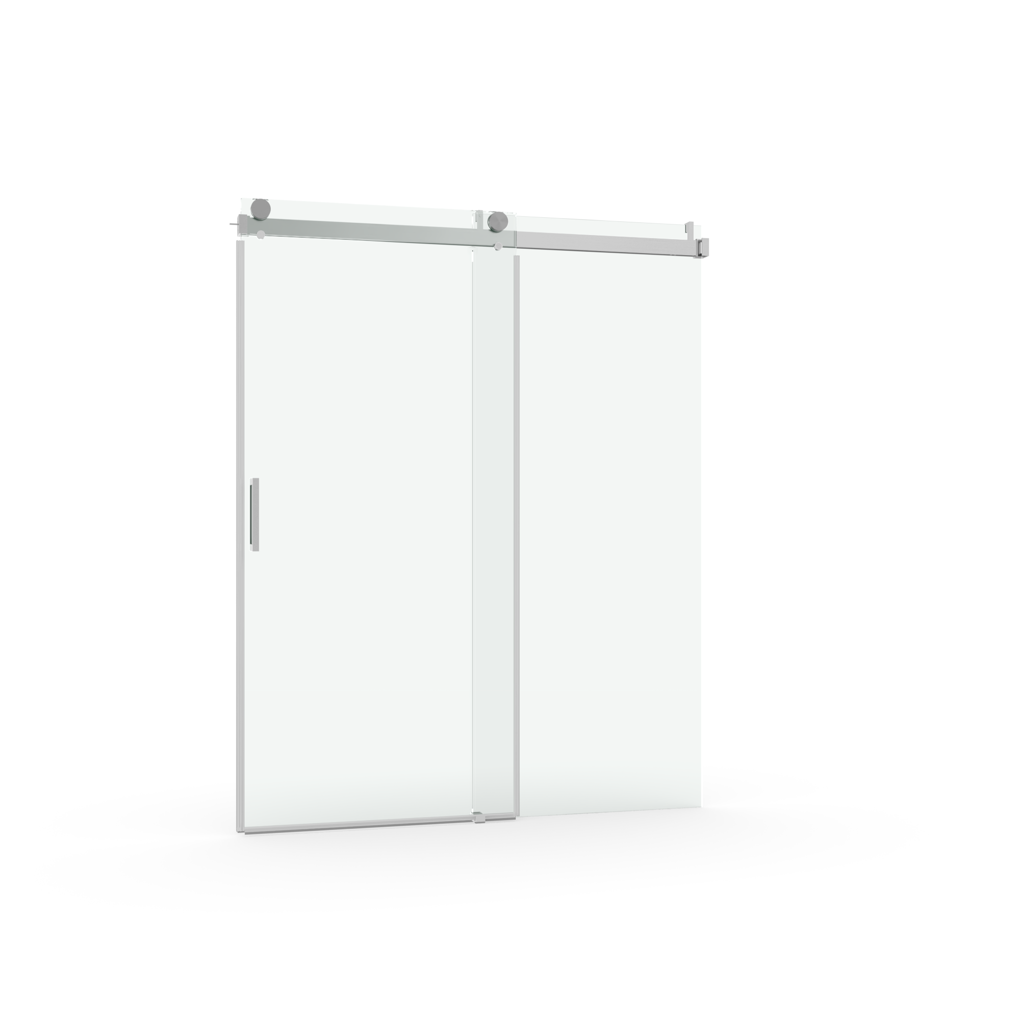 68 to 72 in. W x 76 in. H Sliding Frameless Soft-Close Shower Door with Premium 3/8 Inch (10mm) Thick Tampered Glass in Brushed Nickel 22D01-72BN