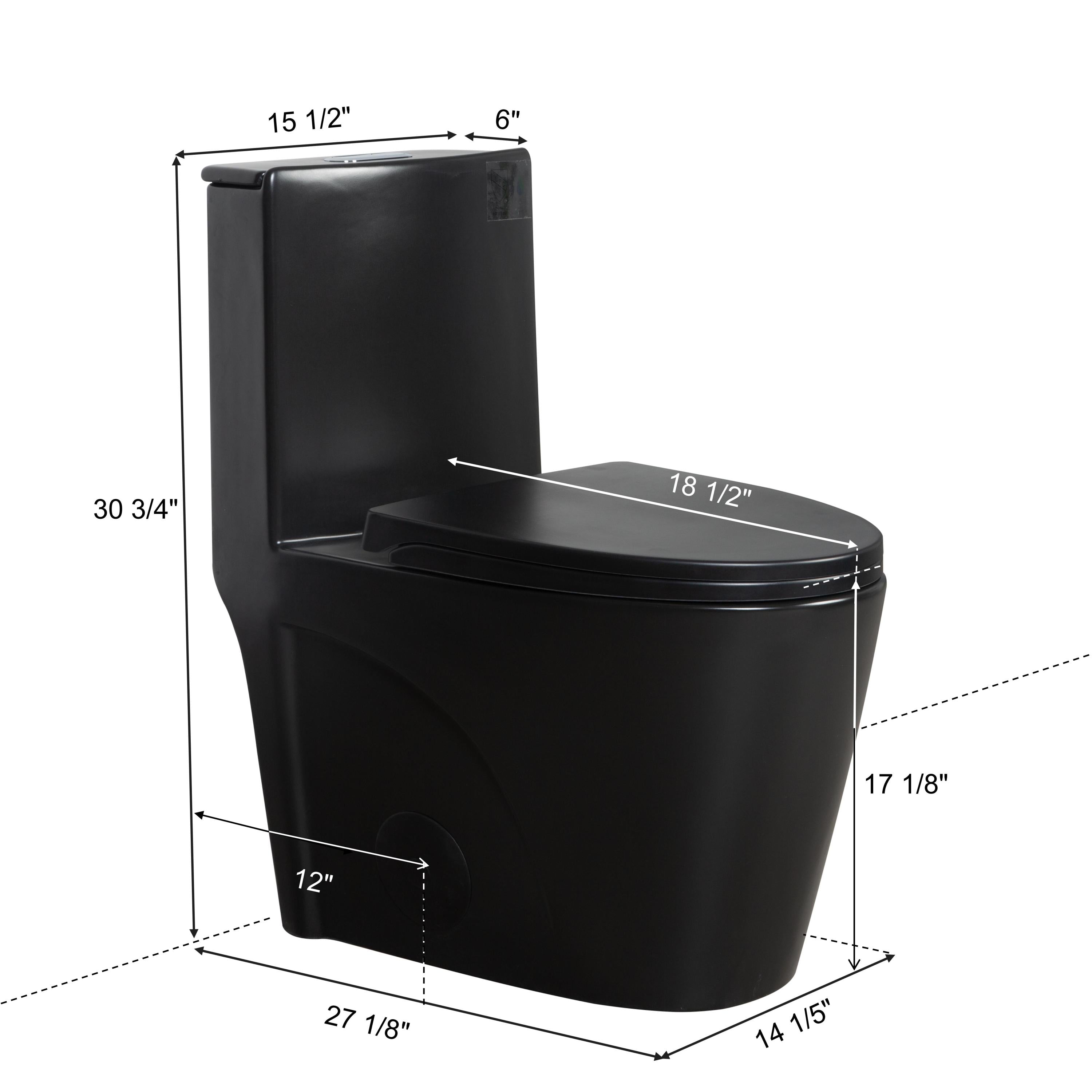 One Piece Toilet 1.1/1.60 GPF Dual-Flush, Water-Saving Elongated Comfort Height Floor Mounted, Soft Close Seat, 1000 Gram Map Flushing Score Toilet, Matte Black 23T01-MB-1