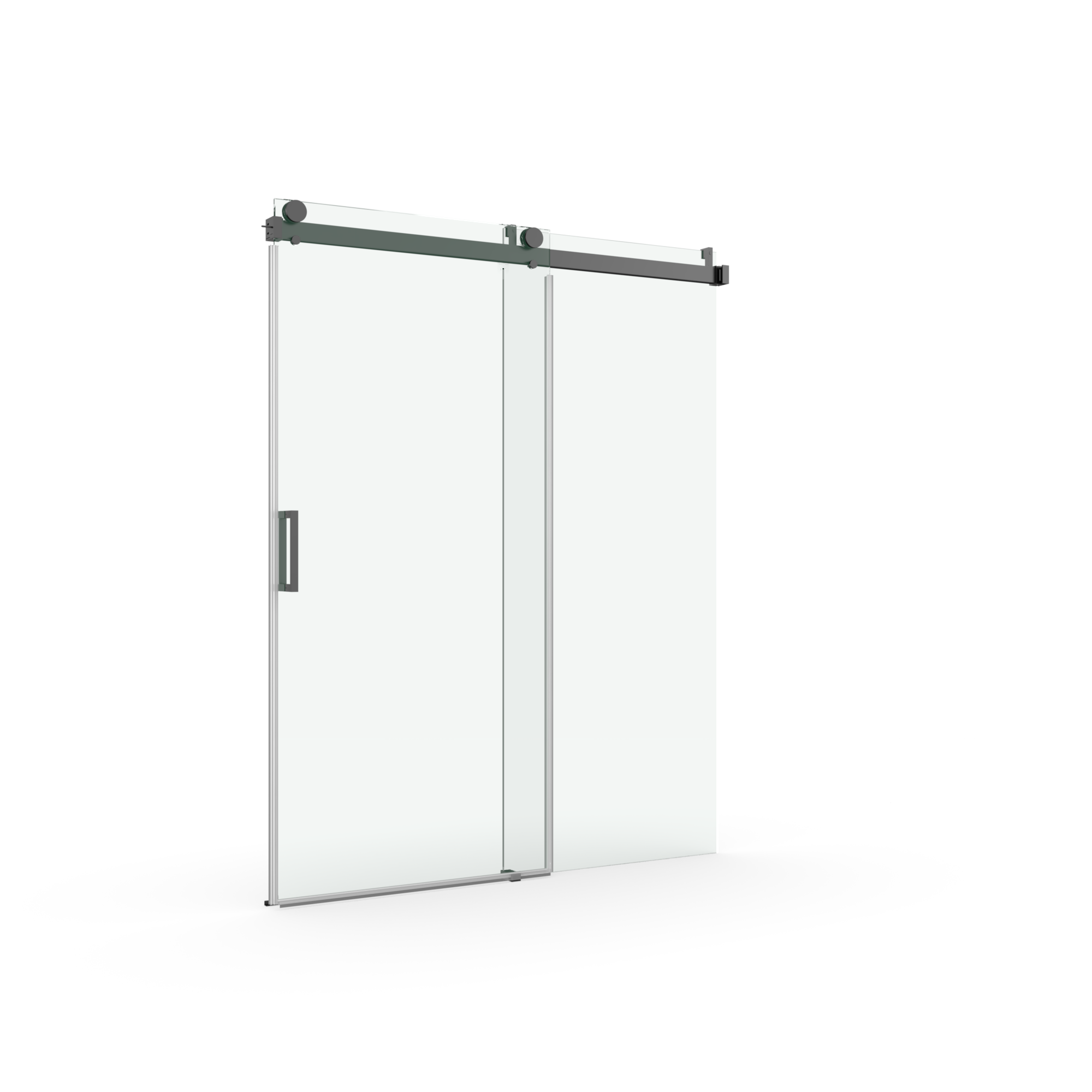 56" - 60" W x 76" H Frameless Soft-closing Single Sliding Shower Door, 3/8" (10mm) Tempered Glass with Easy-cleaning Coating, Matte Black 22D01-60MB