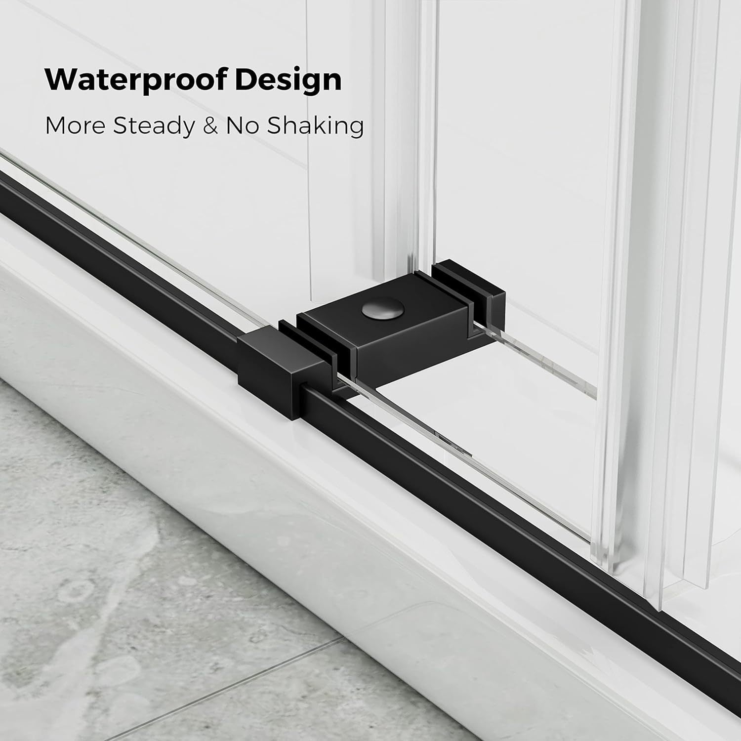 68-72 in. W x 76 in. H Double Sliding Frameless Soft-Close Shower Door with Premium 3/8 Inch (10mm) Thick Tampered Glass and Easy-cleaning Coating, Stainless Steel in Matte Black 22D02-72MB