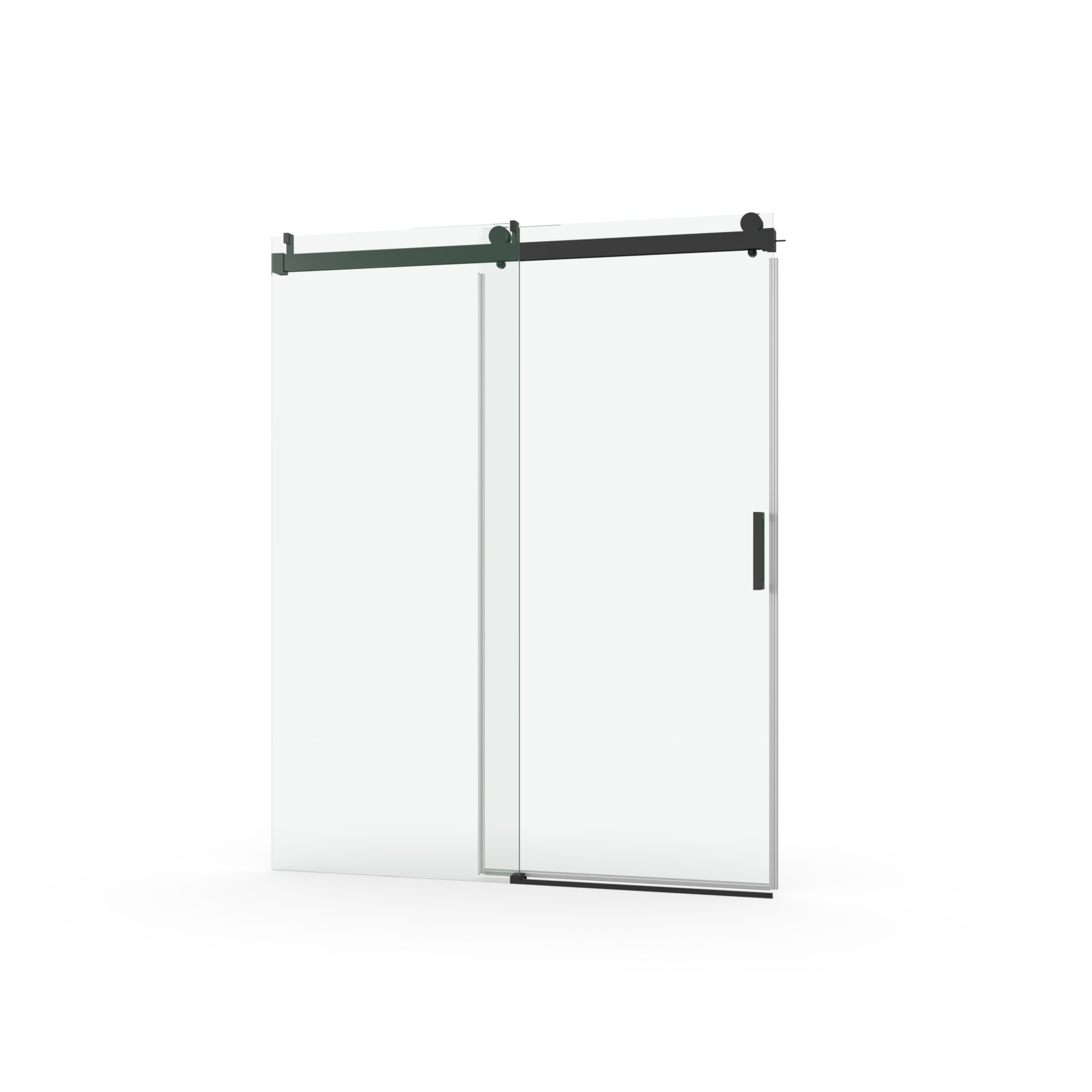 56" - 60" W x 76" H Frameless Soft-closing Single Sliding Shower Door, 3/8" (10mm) Tempered Glass with Easy-cleaning Coating, Matte Black 22D01-60MB