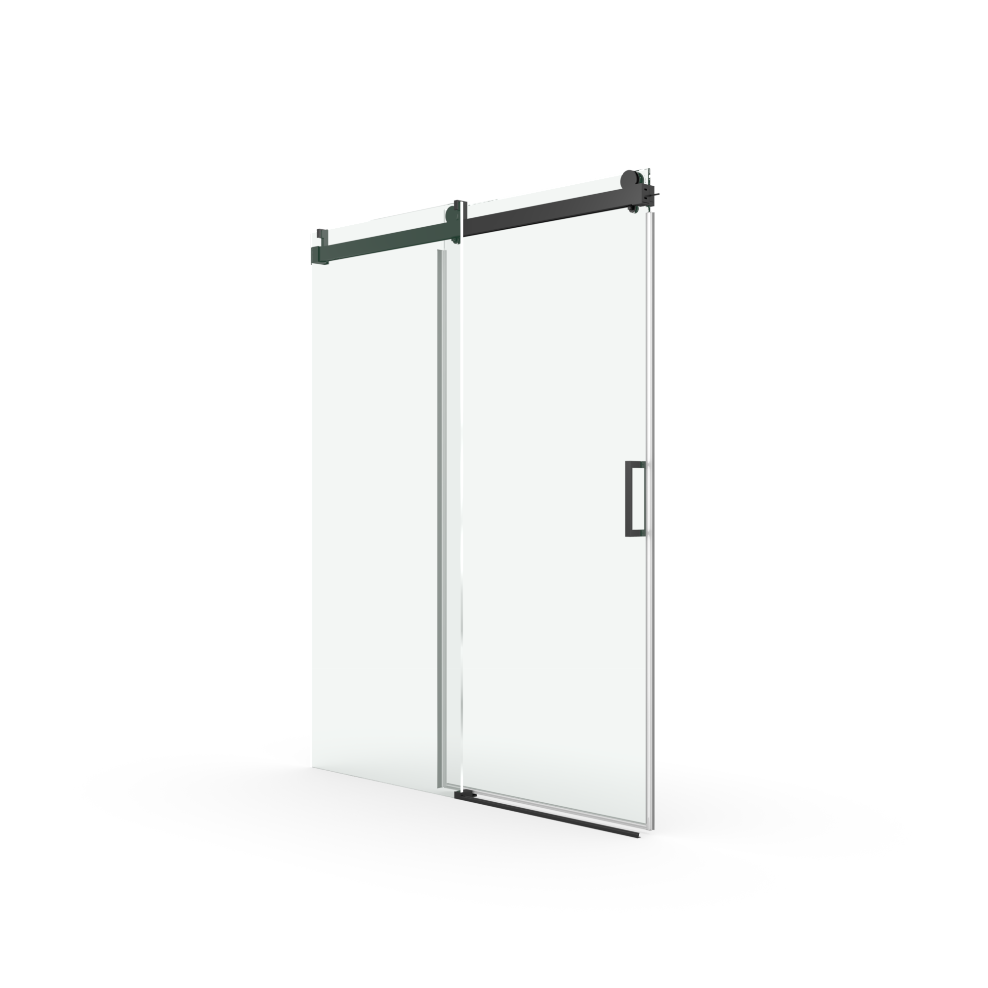 68 to 72 in. W x 76 in. H Sliding Frameless Soft-Close Shower Door with Premium 3/8 Inch (10mm) Thick Tampered Glass in Matte Black 22D01-72MB