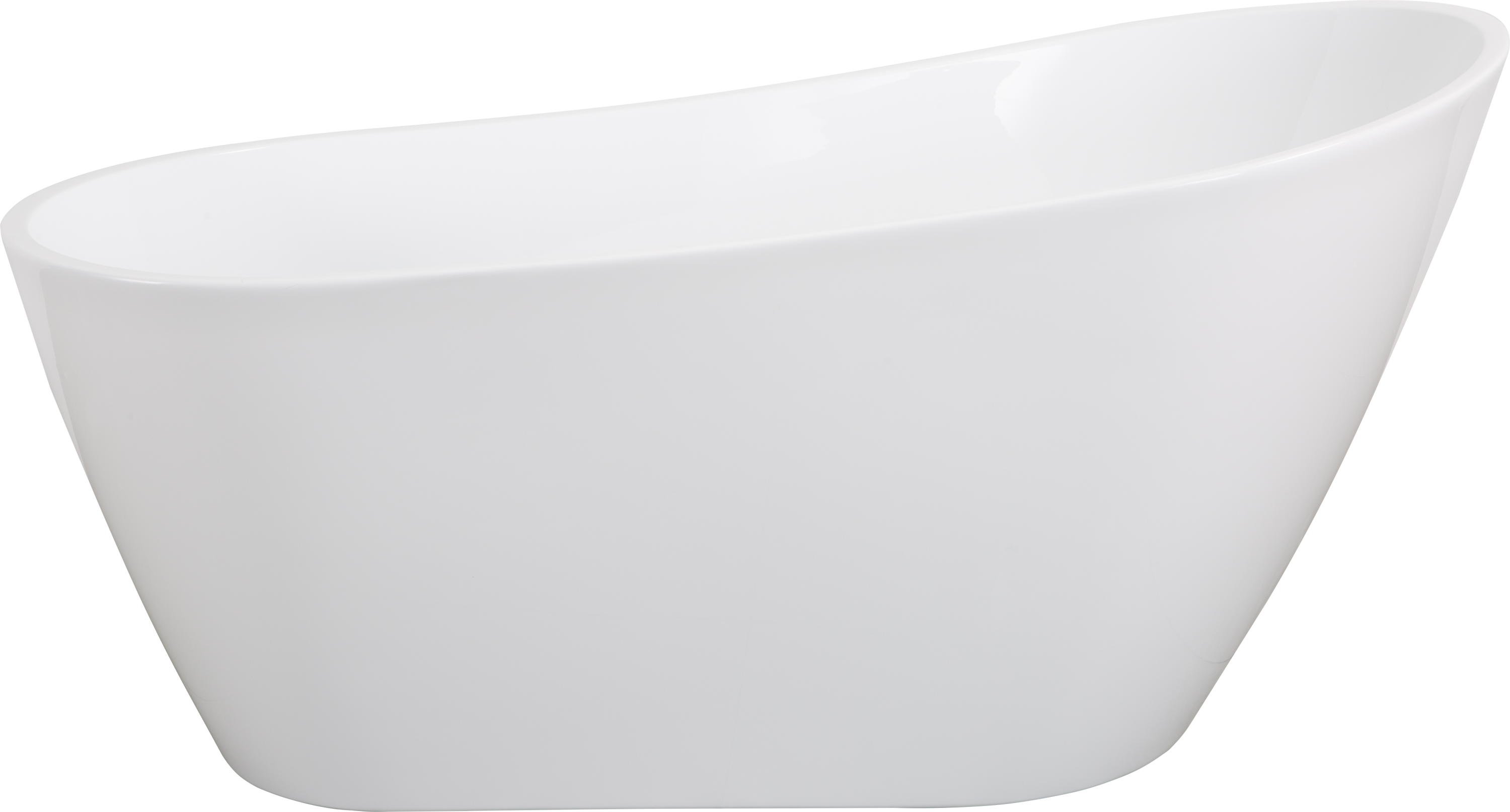 63" Contemporary High Gloss Acrylic Freestanding Soaking Bathtub with Chrome Overflow in White, cUPC Certified