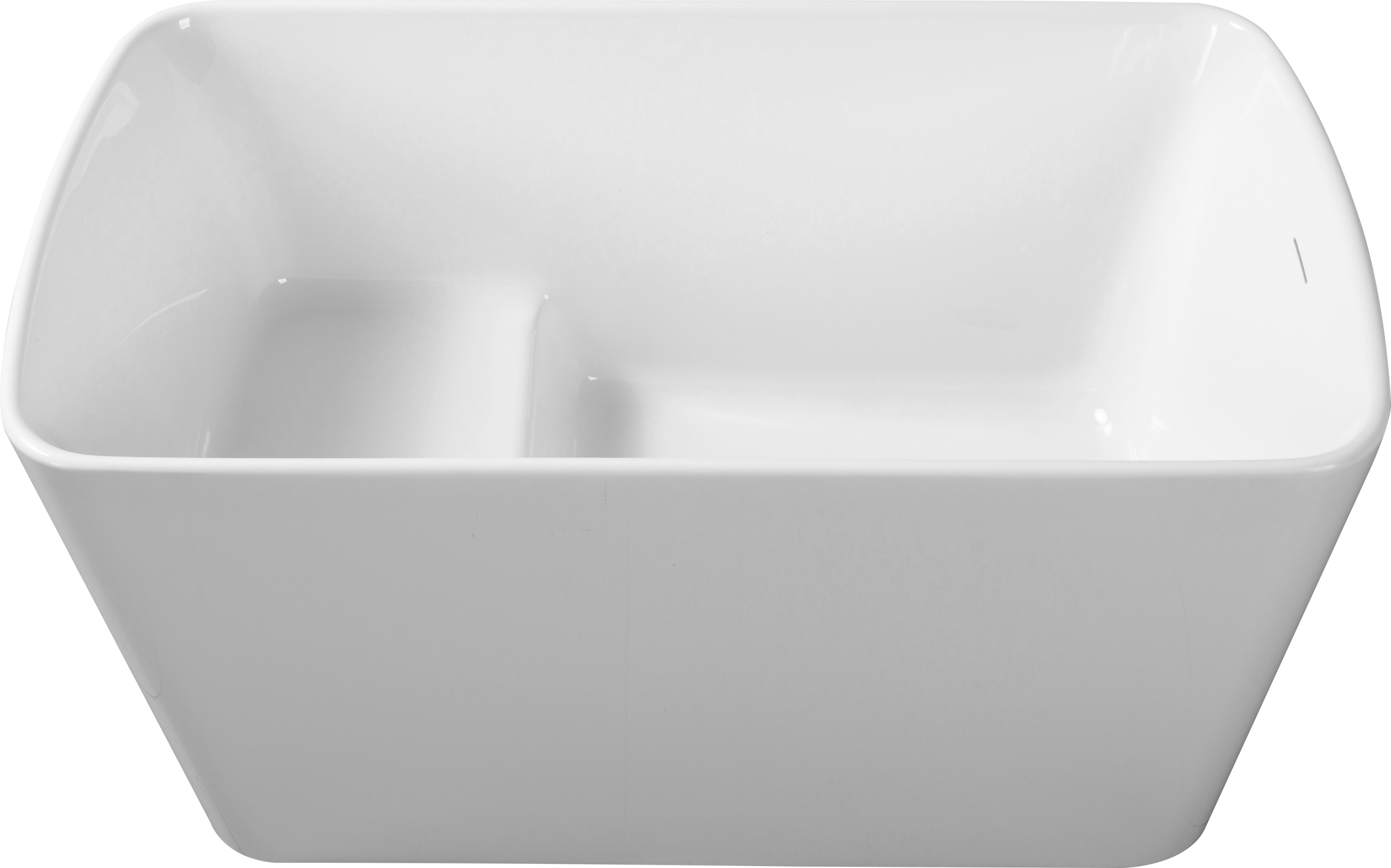 49'' Acrylic Freestanding Soaking Bathtub, Square-shape Japanese Soaking Hot Tub, Sit-In Design with Chrome Overflow and Drain for Express Delivery, Glossy White 23AMAZING-49 (W1920P179228)