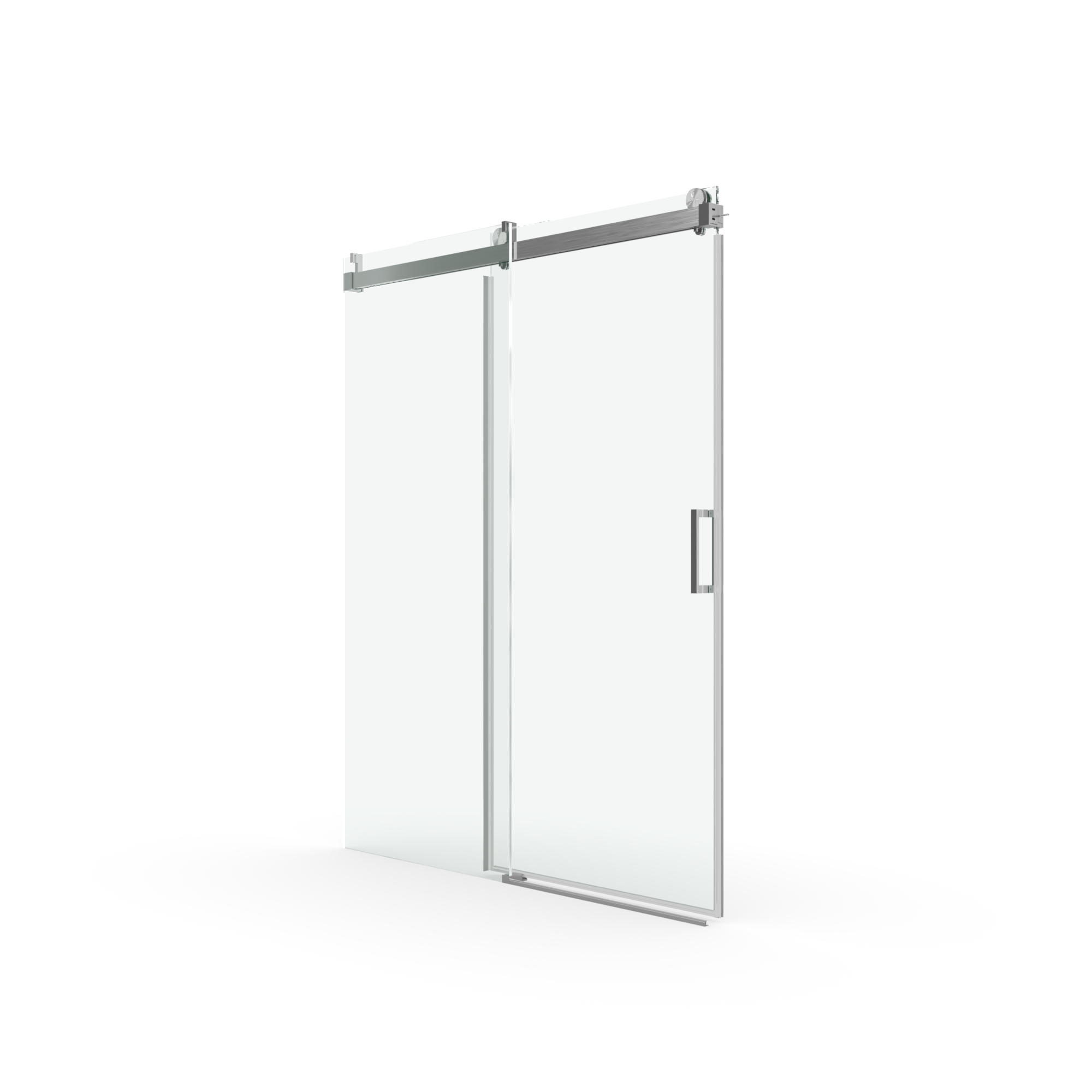 68 to 72 in. W x 76 in. H Sliding Frameless Soft-Close Shower Door with Premium 3/8 Inch (10mm) Thick Tampered Glass in Brushed Nickel 22D01-72BN