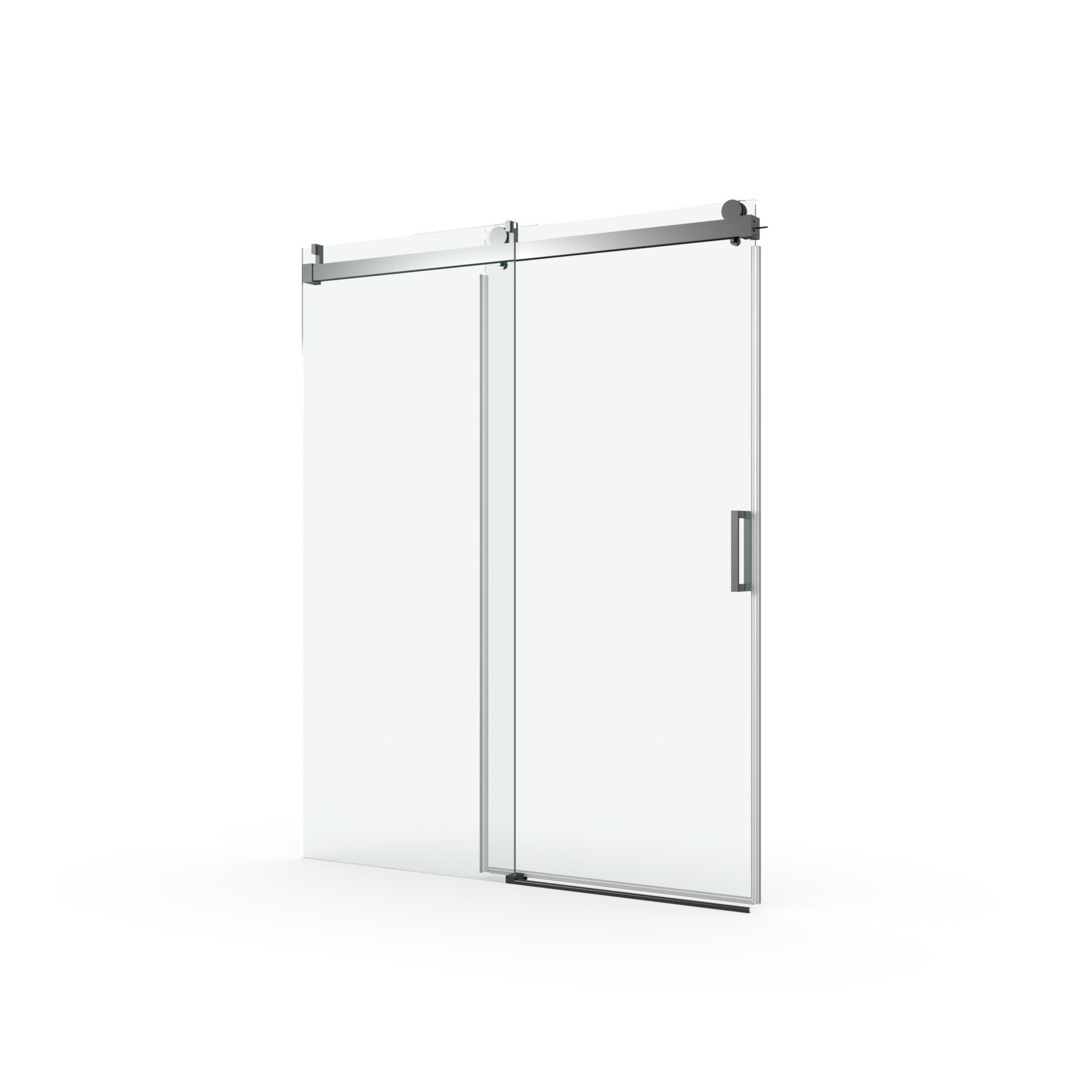 56" - 60" W x 76" H Frameless Soft-closing Single Sliding Shower Door, 3/8" (10mm) Tempered Glass with Easy-cleaning Coating, Matte Black 22D01-60MB