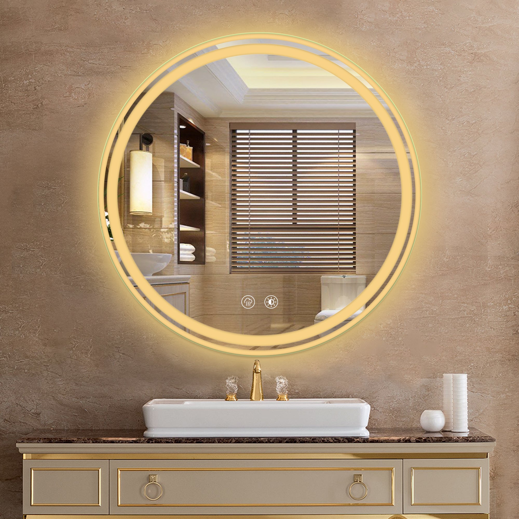 Round Bathroom LED Mirror 24X24 inch