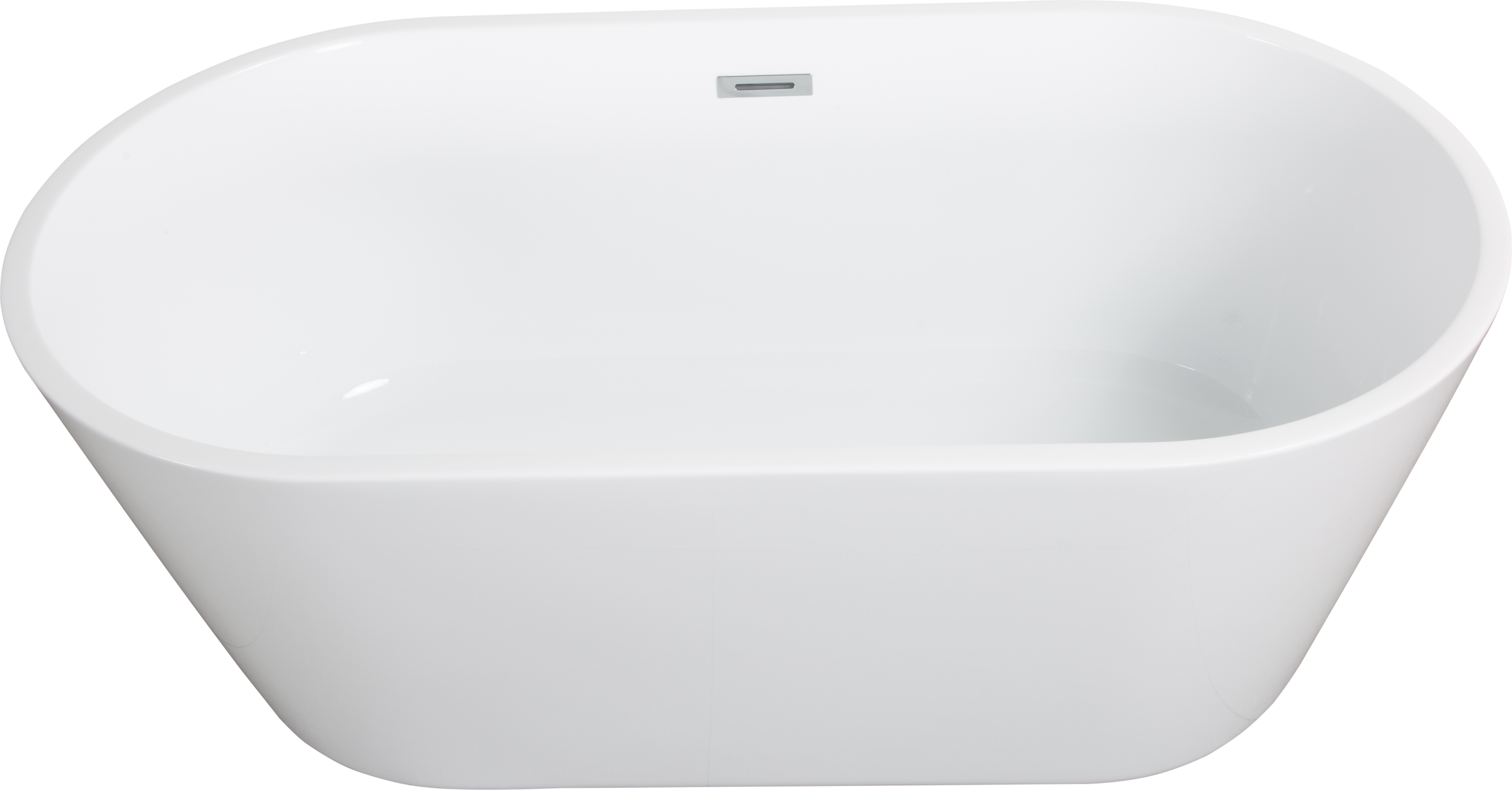 Glossy Acrylic Freestanding Soaking Bathtub with Chrome Overflow and Drain in White, cUPC Certified - 59*31.1 22A02-60