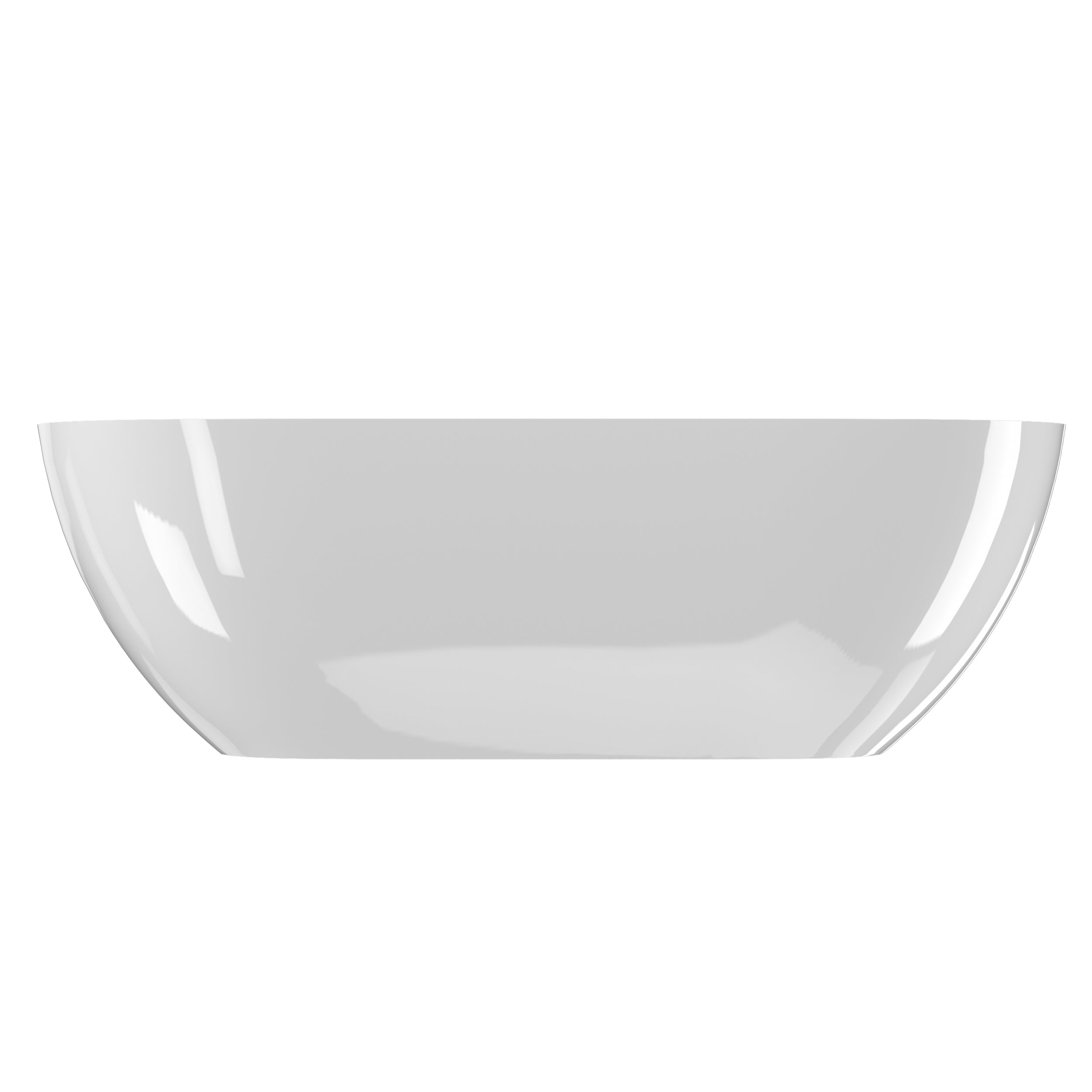 63" Freestanding Solid Surface Bathtub, Luxury Engineered Stone Resin Freestanding Soaking Bathtub with Overflow and Pop-up Drain for Contemporary Bathroom, Glossy White 23S03-63GW