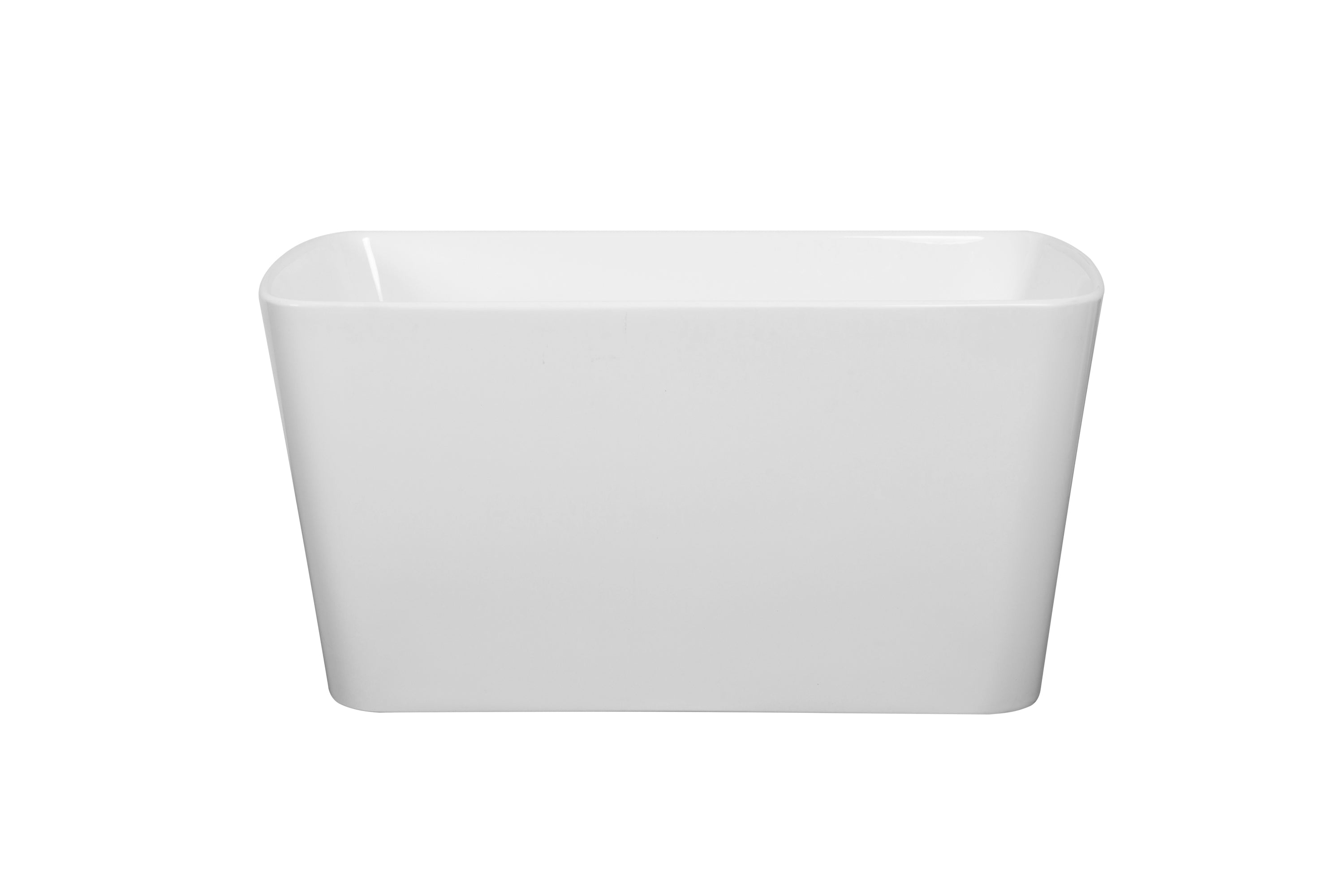 49'' Acrylic Freestanding Soaking Bathtub, Square-shape Japanese Soaking Hot Tub, Sit-In Design with Chrome Overflow and Drain for Express Delivery, Glossy White 23AMAZING-49 (W1920P179228)