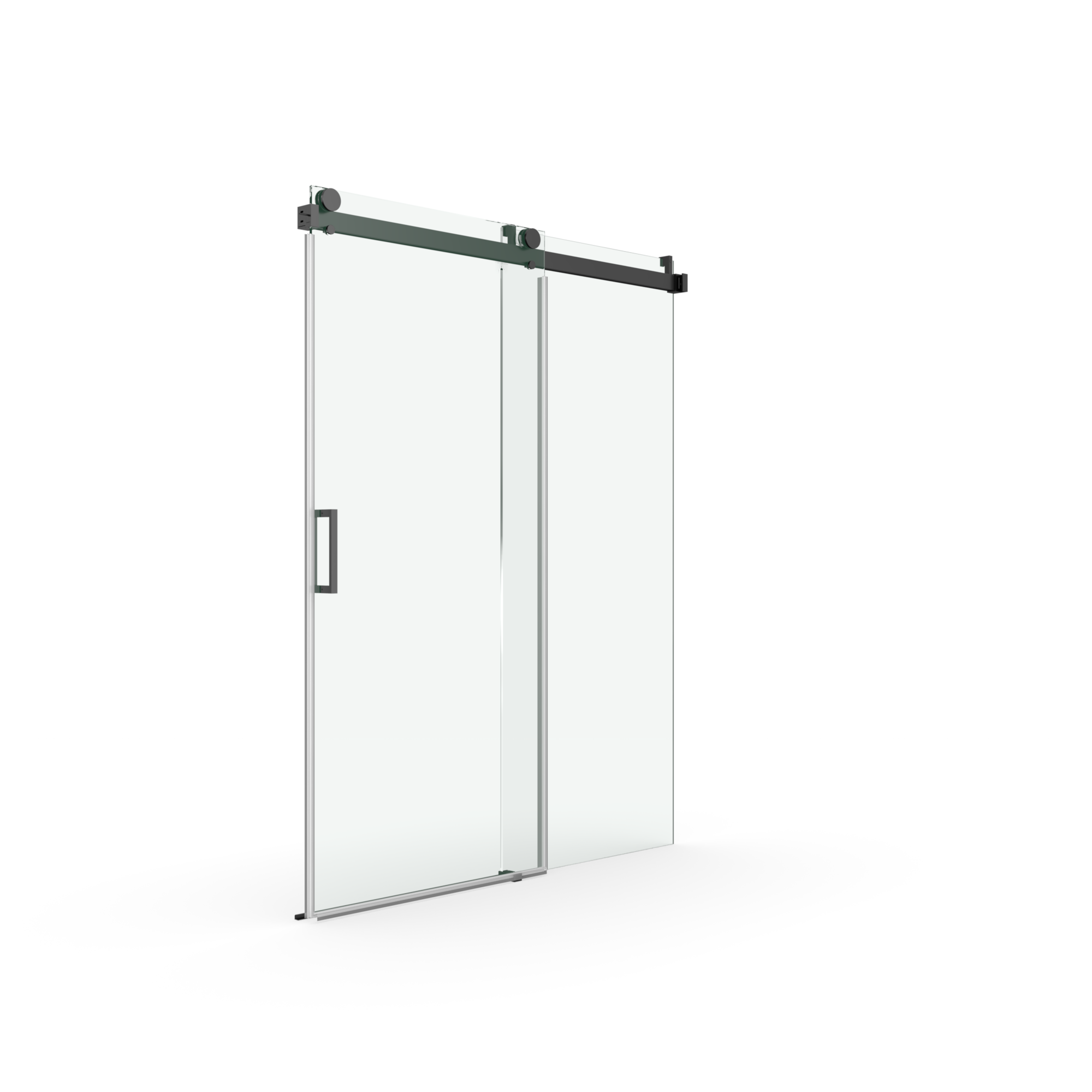 68 to 72 in. W x 76 in. H Sliding Frameless Soft-Close Shower Door with Premium 3/8 Inch (10mm) Thick Tampered Glass in Matte Black 22D01-72MB